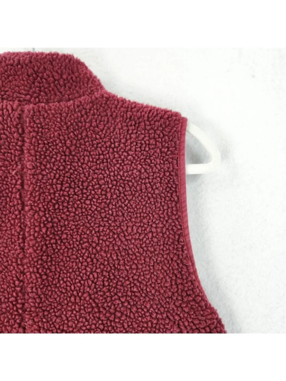 J Crew Vest Womens Small Red Sherpa Fleece Mercantile Full Zip Pockets Casual